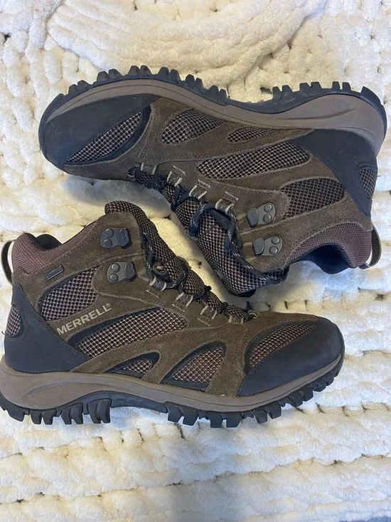 Merrell Men's Brown and Black Waterproof Hiking Boots size 11.5 - Picture 1 of 4